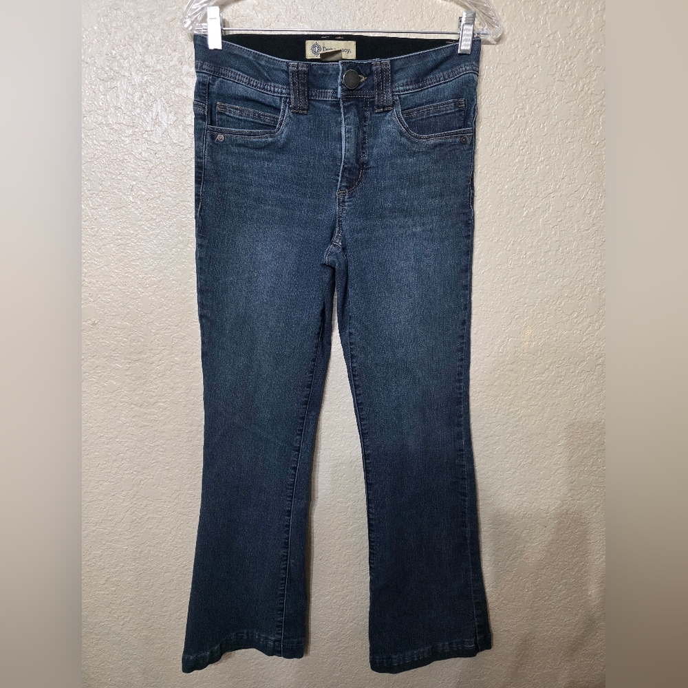 Democracy "Ab Technology" Women's Flare Jeans in Dark Blue Wash